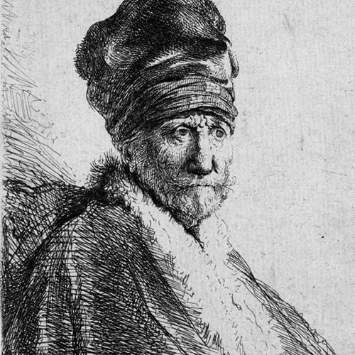 Bearded Man in a Furred Oriental Cap and Robe [Rembrandt's Father (?) Wearing a High Cap]