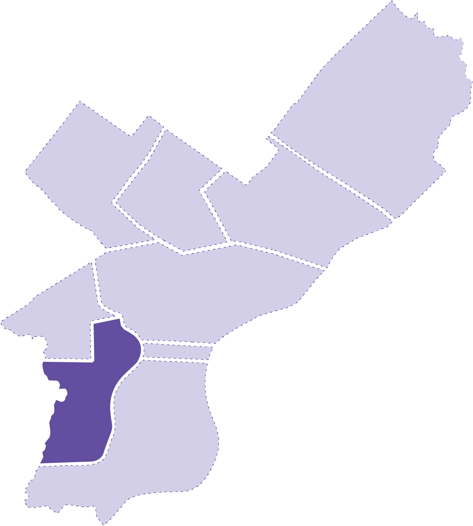 South West Philadelphia highlighted
