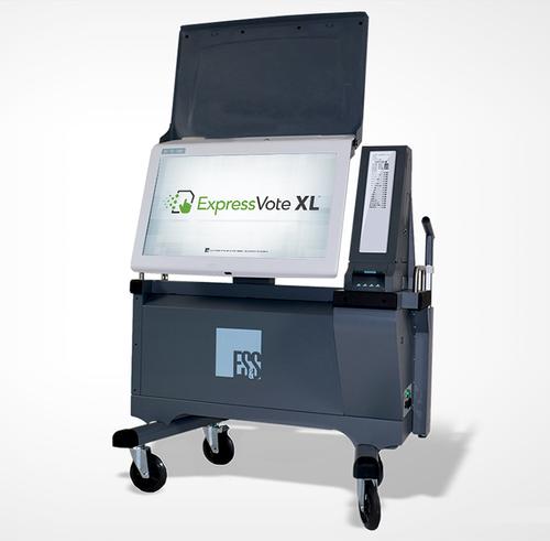 The new ExpressVote XL touchscreen voting machine, which will be used in Philadelphia for the upcoming November 2019 General Election.