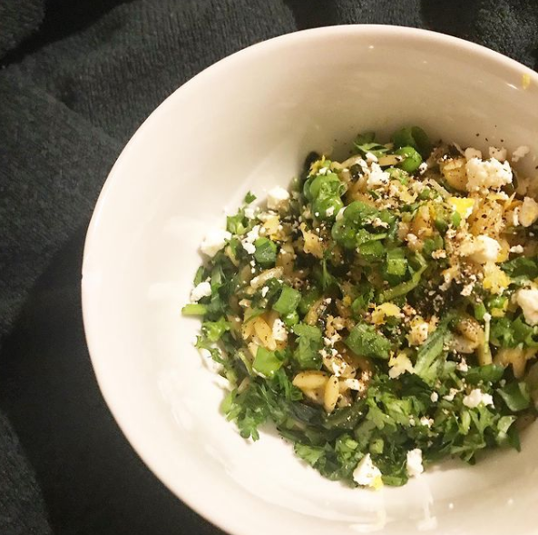 This recipe for Spinach Feta Orzo comes together in one pan in under an hour, making it a great weekday meal to cook on the fly.  