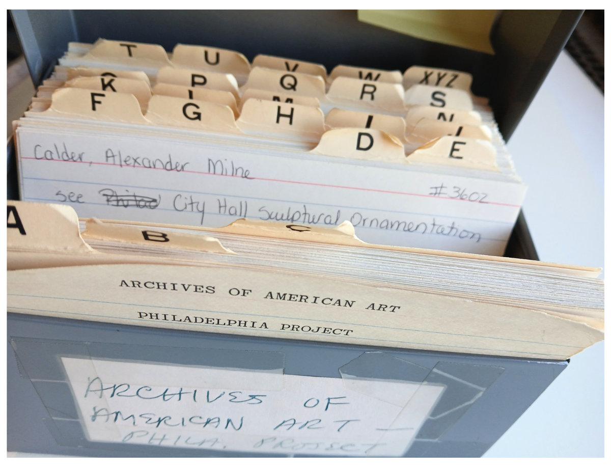 This box of the originally handwritten index contains information about the microfilm in the Philadelphia Project. This index is now accessible digitally.
