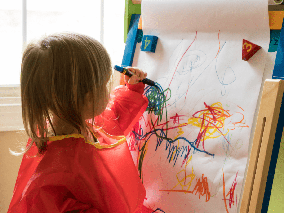 Scribbling naturally unlocks toddlers' creative potential — one mighty squiggle at a time.