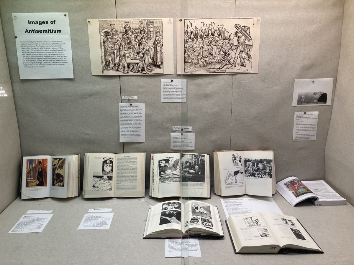 “Images of Anti-Semitism” is currently on view just outside the Social Science and History Department on the Second Floor of Parkway Central Library.