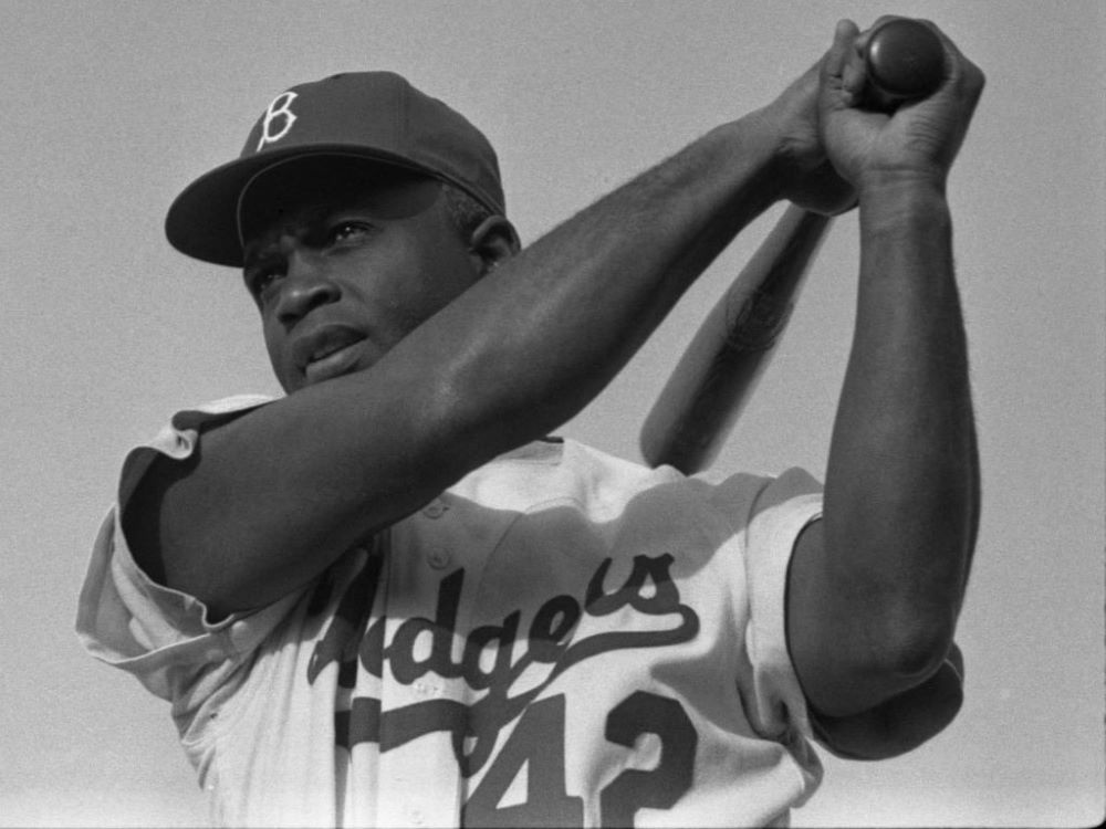 Jackie Robinson of the Brooklyn Dodgers in 1954