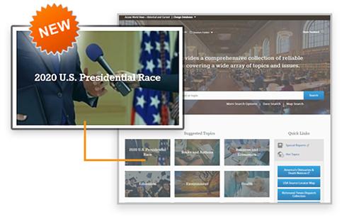 Free Library cardholders now have access to a new digital resource devoted exclusively to the 2020 U.S. presidential race through Access World News.