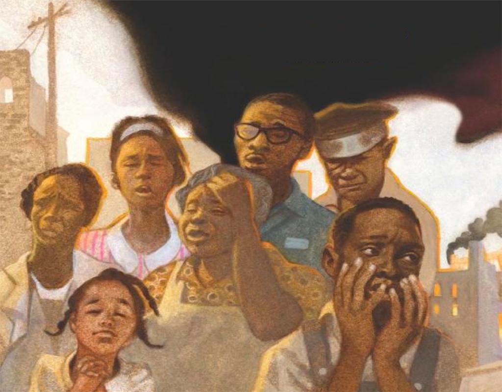 Artwork from Unspeakable: The Tulsa Race Massacre, illustrated by Floyd Cooper 