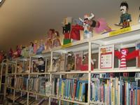 Nutcracker dolls line the shelves in Parkway Central Children's Department.
