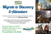 Migrate to Discovery and Adventure event flyer