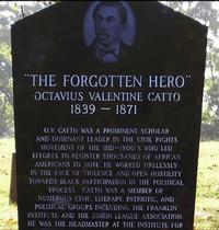 Octavius V. Catto’s remains and gravestone at Eden Cemetery in Collingdale, PA