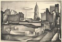 Benton Spruance. Changing City. Lithograph, 1934.