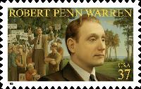 A United States postage stamp featuring Robert Penn Warren