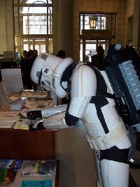 A Storm Trooper Fills Out a Library Card Application