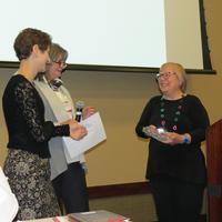 Peg Szczurek receiving her award