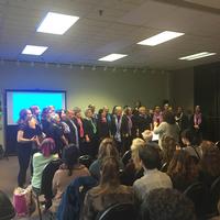 The event began with a performance by the Anna Crusis Women’s Choir—the oldest existing feminist choir in the Unites States, founded in Philadelphia in 1975.