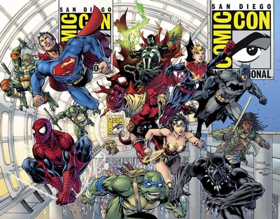  Comic-Con 50 souvenir book cover, illustrated by Jim Lee