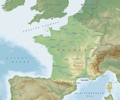 Map of France. Image provided by Creative Commons.