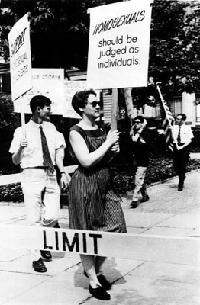 Barbara Gittings picketing for LGBTQ+ rights in 1965