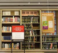 image of library book shelves