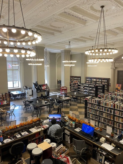 The Music Department from behind the reference desk