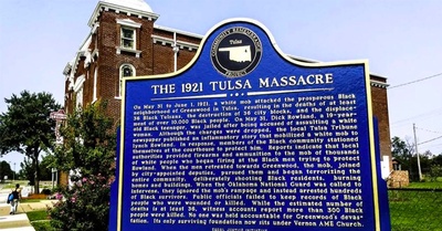 Tulsa Massacre marker, located at Vernon AME Church
